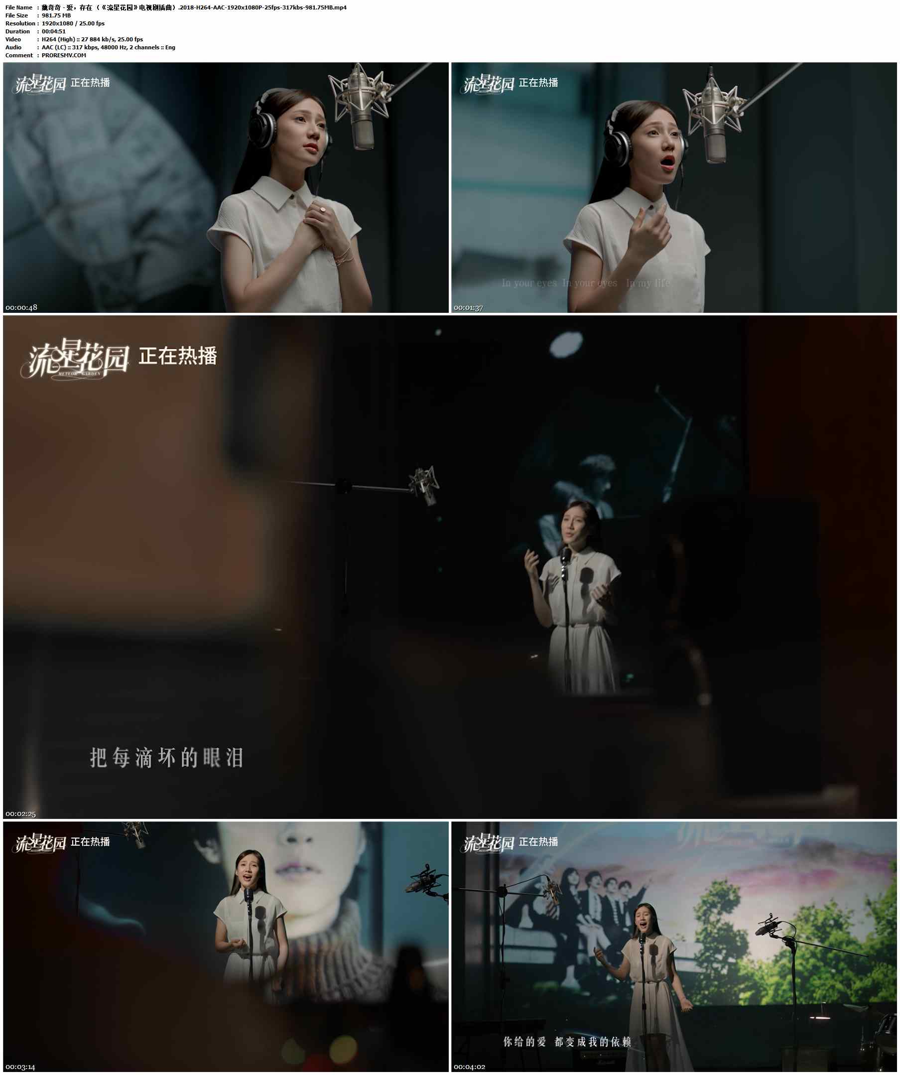 魏奇奇 - 爱，存在 （《流星花园》电视剧插曲）.2018-H264-AAC-1920x1080P-25fps-317kbs-981.75MB官方MV_高清MV